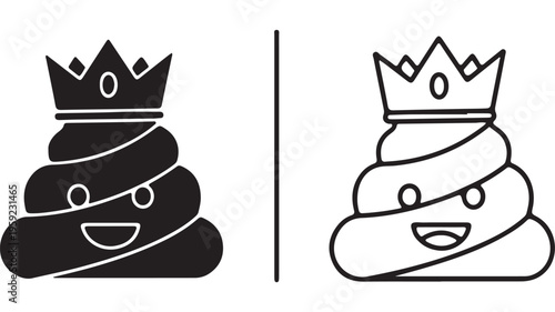 Royal poop icon with transparent background