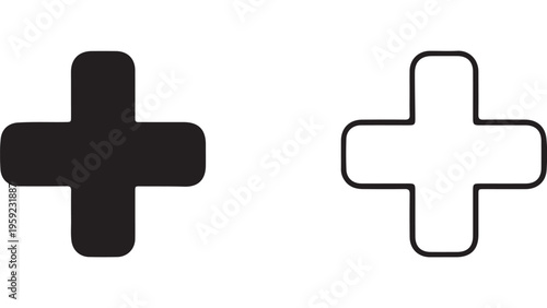 Plus sign icon with transparent background