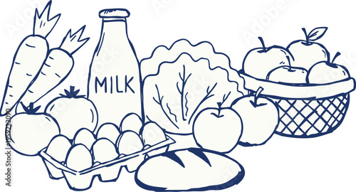 Fresh Groceries Illustration – Healthy Food