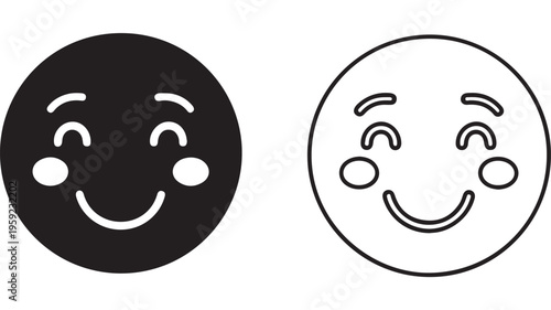 Happy face icon with transparent background