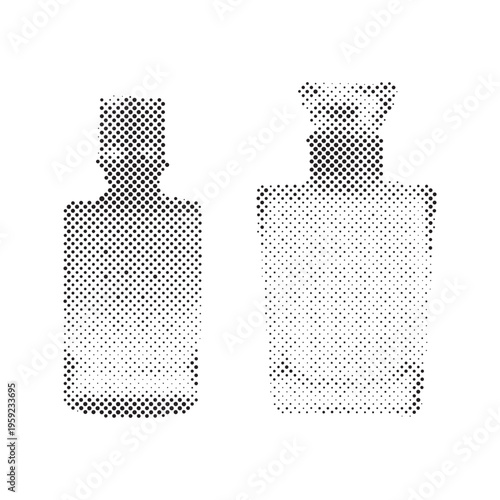 Luxury Perfume and Fragrance Bottle Set in Halftone Dotted Style