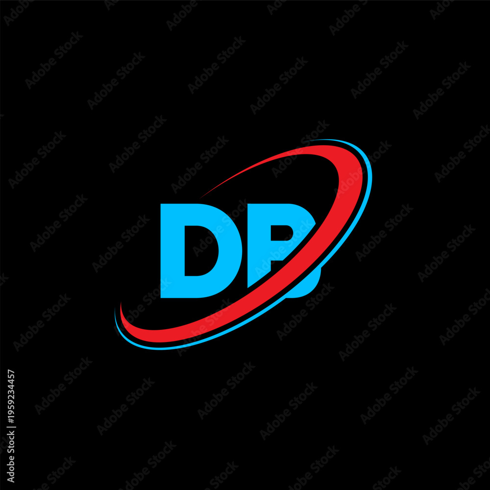 Fototapeta premium DB D B letter logo design. Initial letter DB linked circle uppercase monogram logo red and blue. DB logo, D B design. db, d b