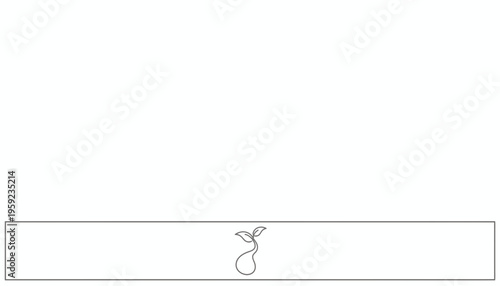 Single line drawing of a sprouting seed, symbolizing growth and new beginnings.