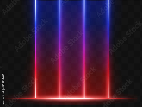 White vertical light curtain composition. Multiple glowing columns descending from top, scattered bright particles, soft circular bokeh shapes, dark backdrop, smooth gradient haze
