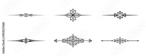 Minimalist scrollwork dividers for clean book design and typography