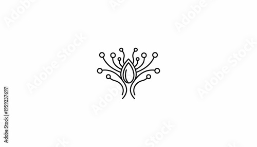 Abstract Digital Tree Logo Icon, Technology and Nature Fusion, Innovation Concept