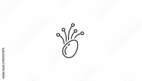 Abstract Seed Icon with Digital Connections, Innovation and Growth Concept