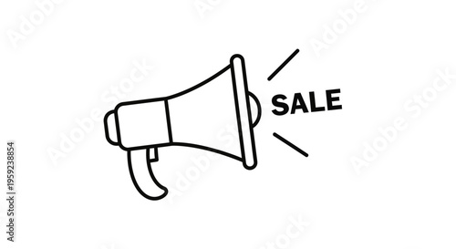 Megaphone Announcing Sale, Loudspeaker Icon for Marketing and Promotion