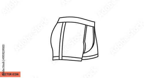 Mens Underwear Boxer Briefs Icon Line Art Vector Illustration