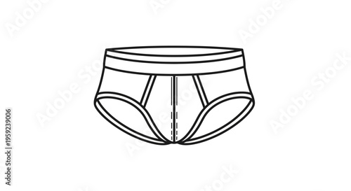 Men's Briefs Underwear Line Art Icon Vector Illustration
