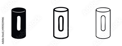 Smart speaker or voice assistant device icon set in different styles