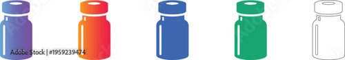 Medical Vial Vector Illustration Set