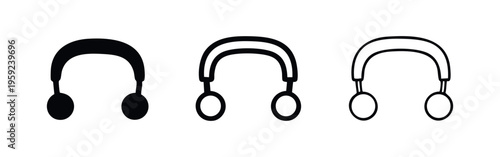 Over-ear headphones icon set. Music headset symbol for personal audio, listening, and sound enjoyment.