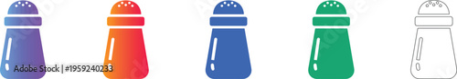 Modern Salt Shaker Vector Icon Collection