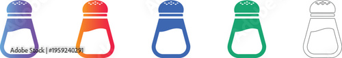 Salt Shaker Icon Set for Food Design