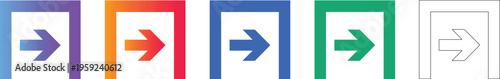 Exit Door Arrow Icon Set