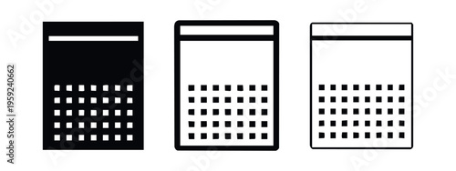 Calendar or schedule icon set. Date, time, and planning graphic symbol for business.