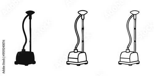 Garment Steamer Appliance Icon Set - Vertical Clothes Steamer