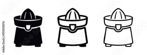Modern Citrus Juicer Icon Set for Fresh Juice Preparation