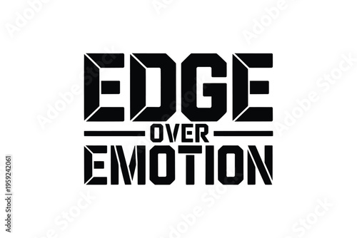 Obraz na plátně Bold graphic design featuring the words edge and emotion in black