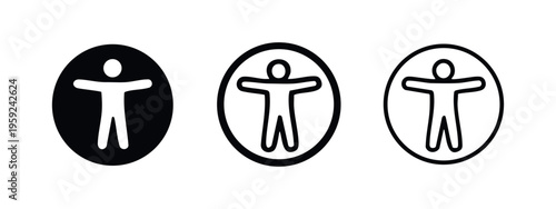 Accessibility icon set. Universal access for people with disabilities symbol.