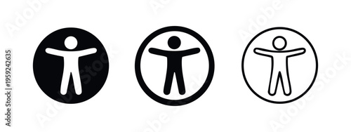 Accessibility icon set. Universal access for people with disabilities symbol.