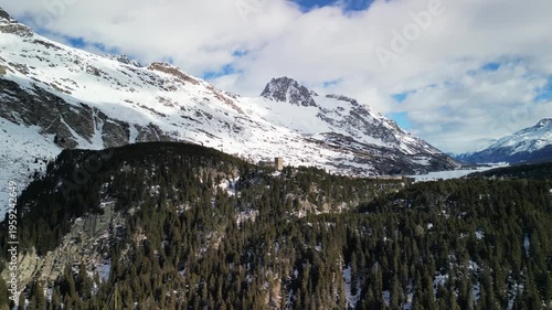 snow covered mountains
