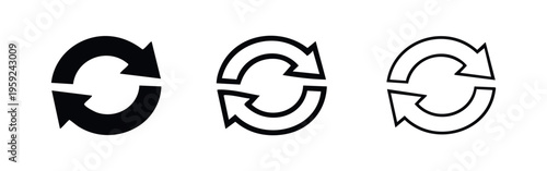 Universal Refresh Reload Cycle Arrow Icon Set