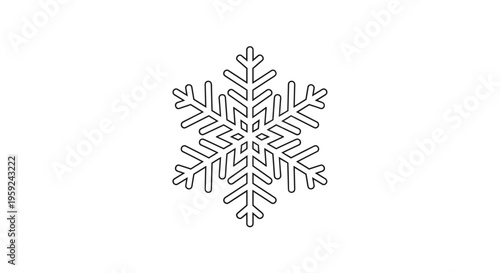 Snowflake Winter Weather Symbol Isolated.