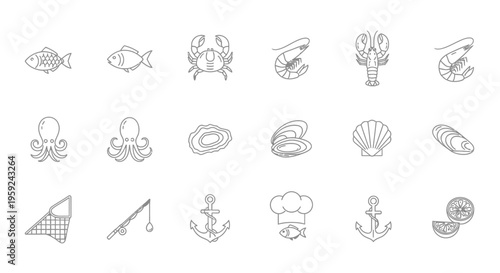 Diverse Marine Creatures and Ocean Life Illustration for Educational Use
