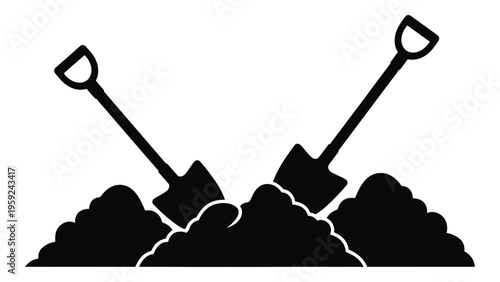 Two torches burning on a pile of rocks