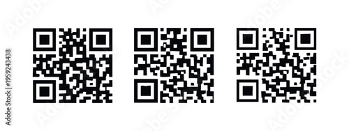 QR Code Icon Set - Quick Response Code for Digital Information