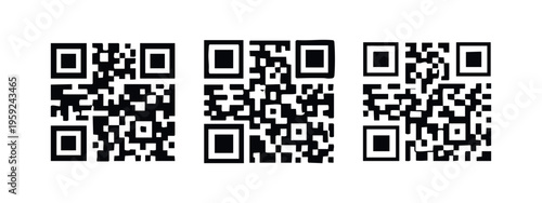 QR Code Icon Set - Quick Response Code for Digital Information