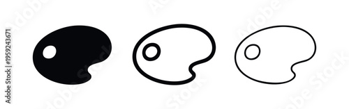 Artist's Paint Palette Icon Set for Creative Art and Design Projects