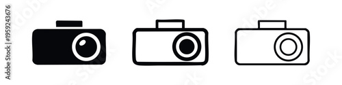 Compact Point-and-Shoot Camera Icon Set for Photography and Travel