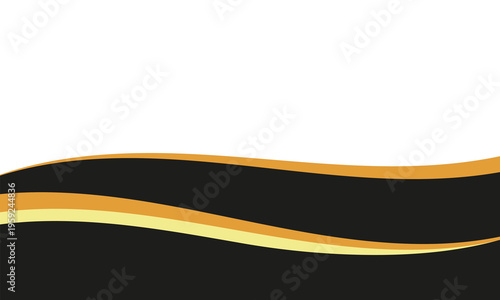 Banner template with footer wave design. Black and orange background for presentation.