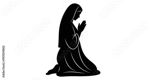 Woman in Prayer Silhouette 1.