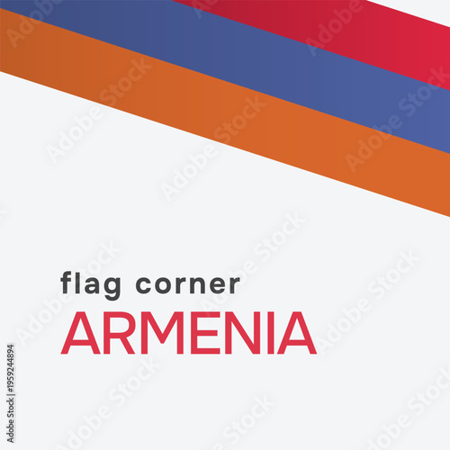 Armenia flag frame corner. Border label for design