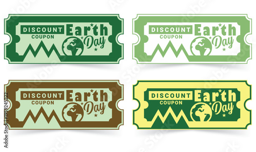 Earth Day Discount Coupon Ticket Set