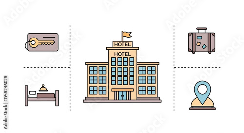 Hotel Building With Flag On Top.