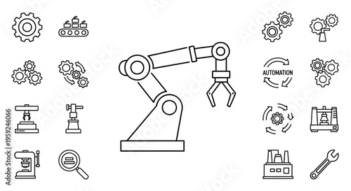 Industrial robotic arm machine technology.
