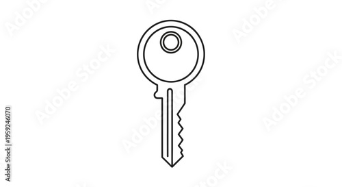 Metal key with round head.