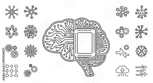 Brain with circuit board inside.