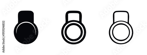 Kettlebell Weightlifting Exercise Icon Set Vector