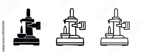 Coffee Machine or Beverage Dispenser Icon Set, Kitchen Appliance Vector