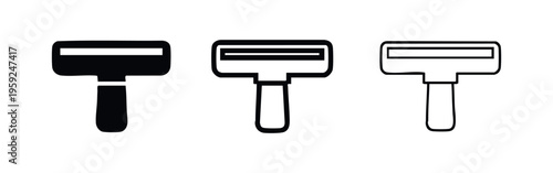 Safety Razor Shaver Icons Set