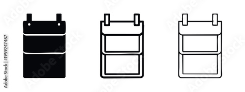 Hanging Pocket Organizer or Storage Caddy Icon Set