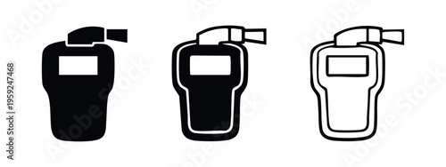 Breathalyzer or Alcohol Tester Device Icon Set