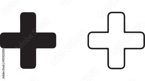 Plus sign icon with transparent background