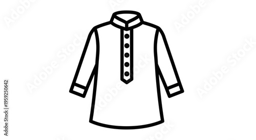 Indian Kurta Shirt Icon Outline Vector Illustration